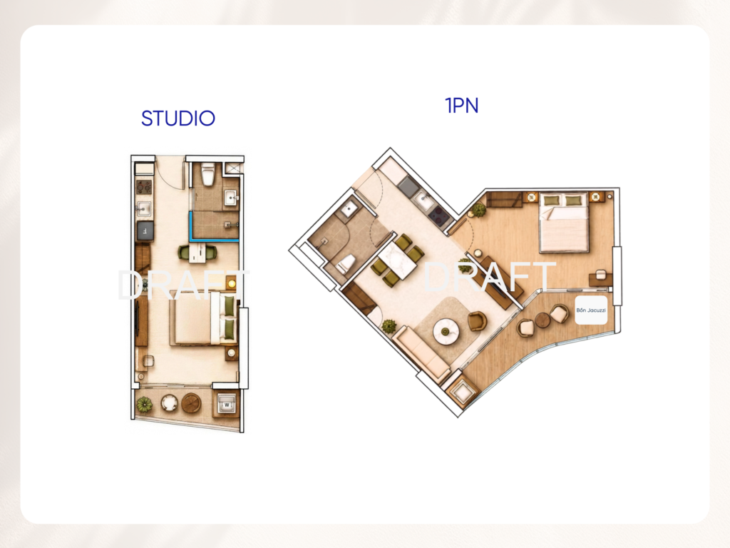 Mặt bằng loại hình căn hộ 01PN